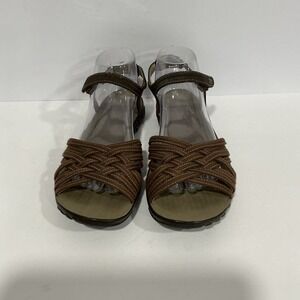 Teva Womens Haloa Quarter Strap Sandals Brown Leather Woven Stitching Flat 9